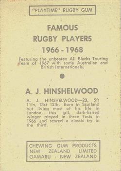 1968 Playtime Rugby Gum Famous Rugby Players - Red #42 Sandy Hinshelwood Back